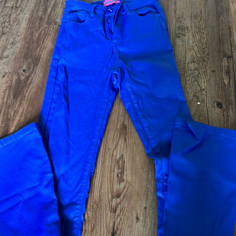 Edikted blue leather style pants
